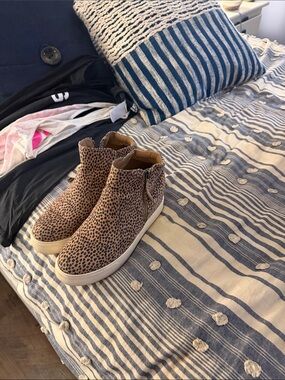 Leopard Print Slip-On High Top Sneakers - Tan & Black universal thread